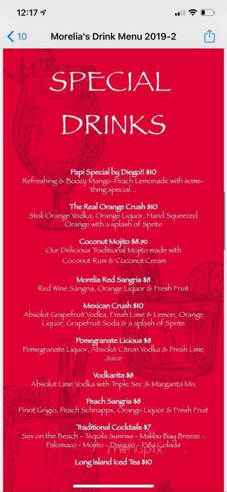 Morelia Mexican Restaurant - Newark, DE menu_pic