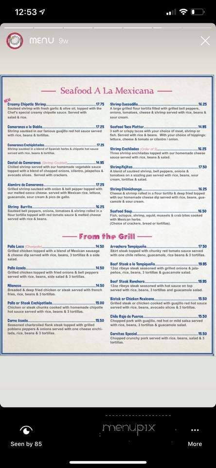 Morelia Mexican Restaurant - Newark, DE menu_pic