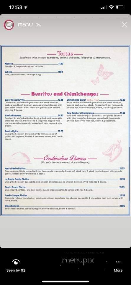 Morelia Mexican Restaurant - Newark, DE menu_pic