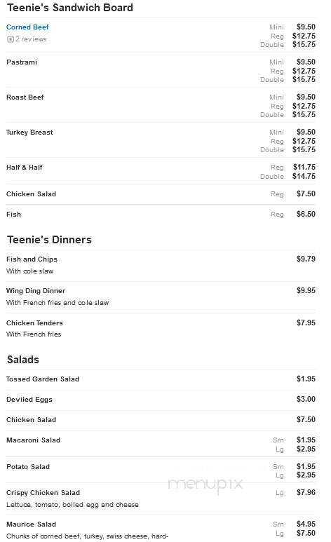 Teenie's Deli - Detroit, MI menu_pic