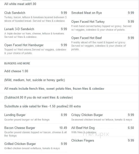 Lanark Landing - Lanark, ON menu_pic