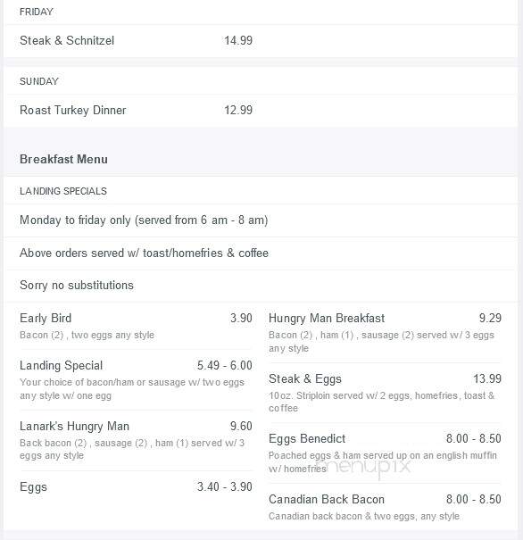 Lanark Landing - Lanark, ON menu_pic