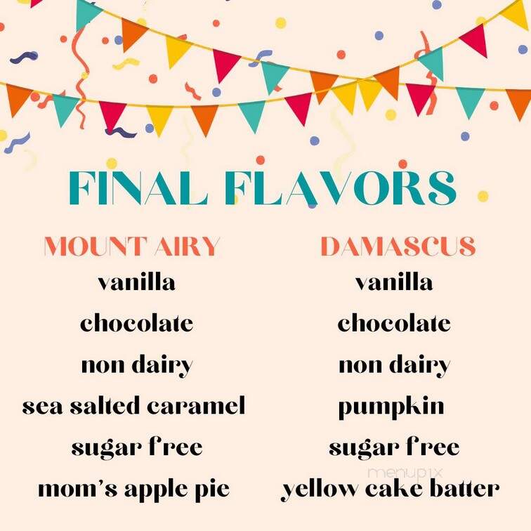 Jimmie Cone - Damascus, MD menu_pic