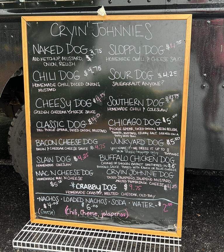 Jimmie Cone - Damascus, MD menu_pic