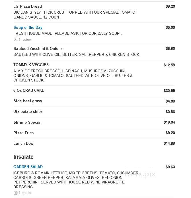 Vinny's Pizzeria & Sub Shop - Baltimore, MD menu_pic