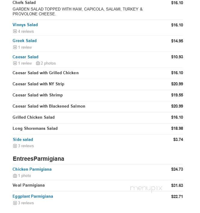Vinny's Pizzeria & Sub Shop - Baltimore, MD menu_pic