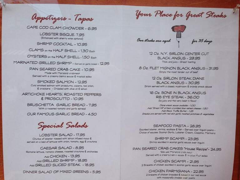 Vorelli's Restaurant - Provincetown, MA menu_pic