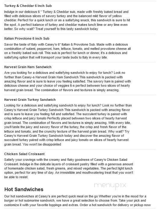 Casey's General Store - Long Prairie, MN menu_pic