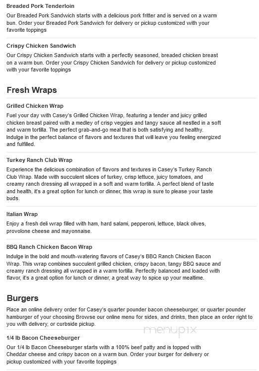 Casey's General Store - Long Prairie, MN menu_pic