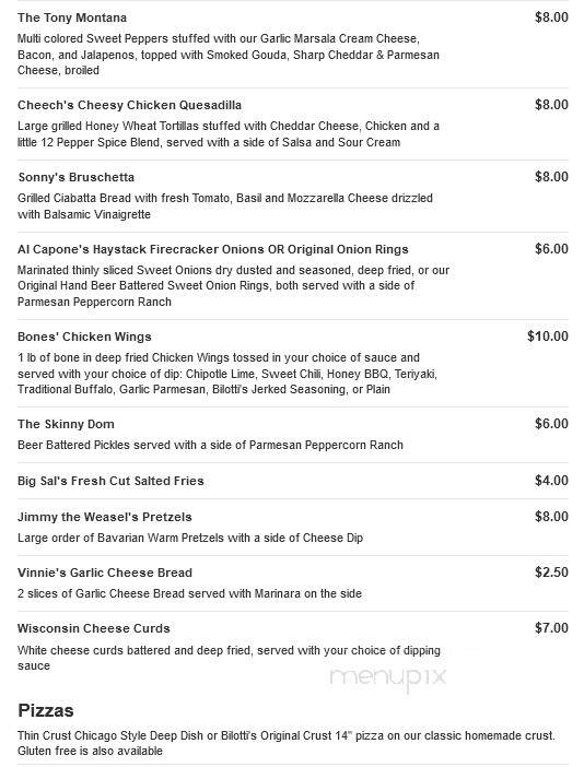 Bilotti's Italian Village - Rochester, MN menu_pic