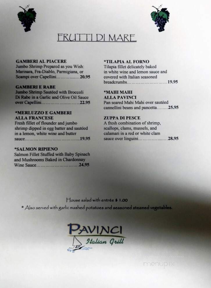 Pavinci Italian Grill - Hopatcong, NJ menu_pic