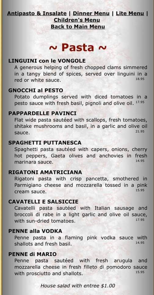 Pavinci Italian Grill - Hopatcong, NJ menu_pic