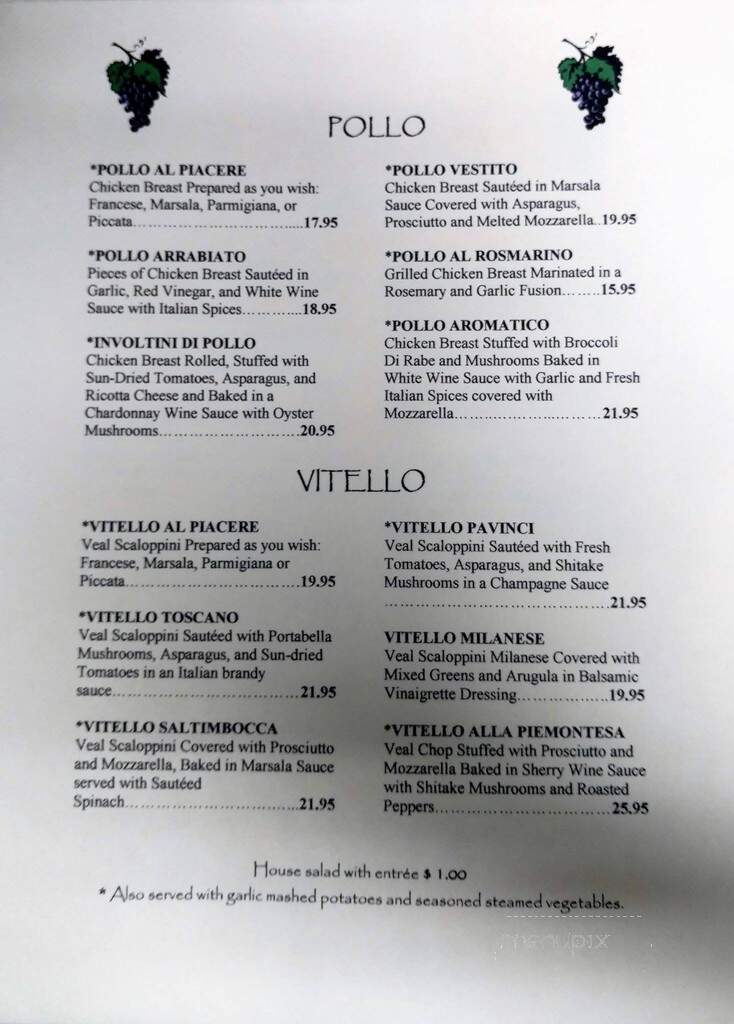 Pavinci Italian Grill - Hopatcong, NJ menu_pic