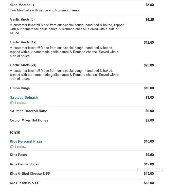 Panzone's Pizza & Pasta - Beach Haven, NJ menu_pic