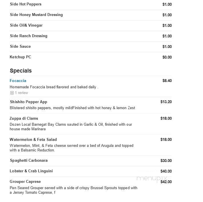 Panzone's Pizza & Pasta - Beach Haven, NJ menu_pic