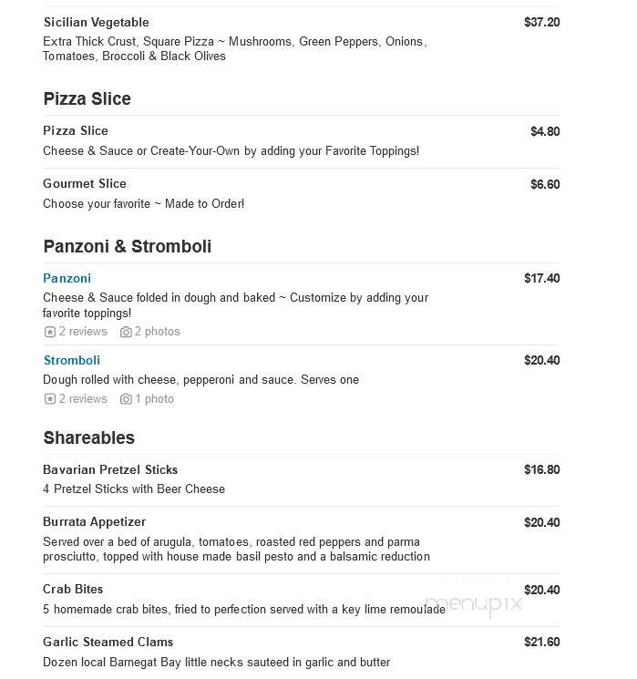 Panzone's Pizza & Pasta - Beach Haven, NJ menu_pic