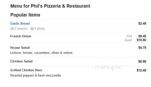 Phil's Pizzeria & Restaurant - Montvale, NJ