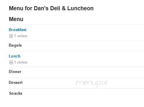 Dan's Deli & Luncheon - Bergenfield, NJ menu_pic