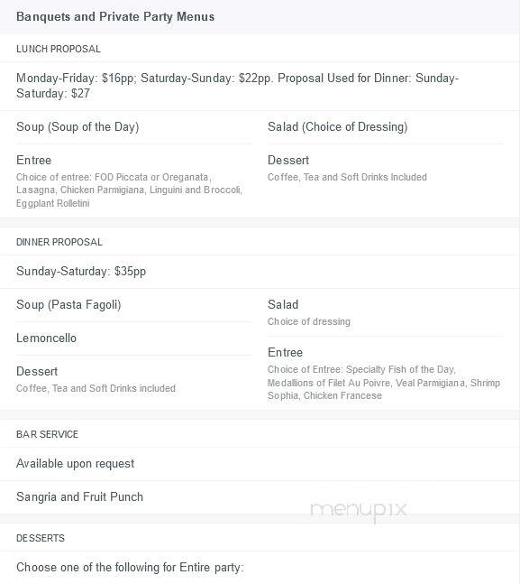 Dove Restaurant - Orchard Park, NY menu_pic