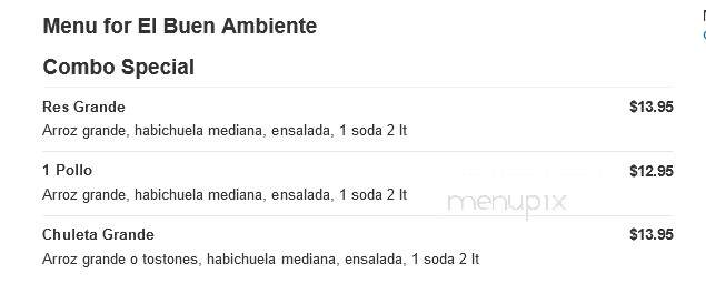 El Buen Ambiente - Bronx, NY menu_pic
