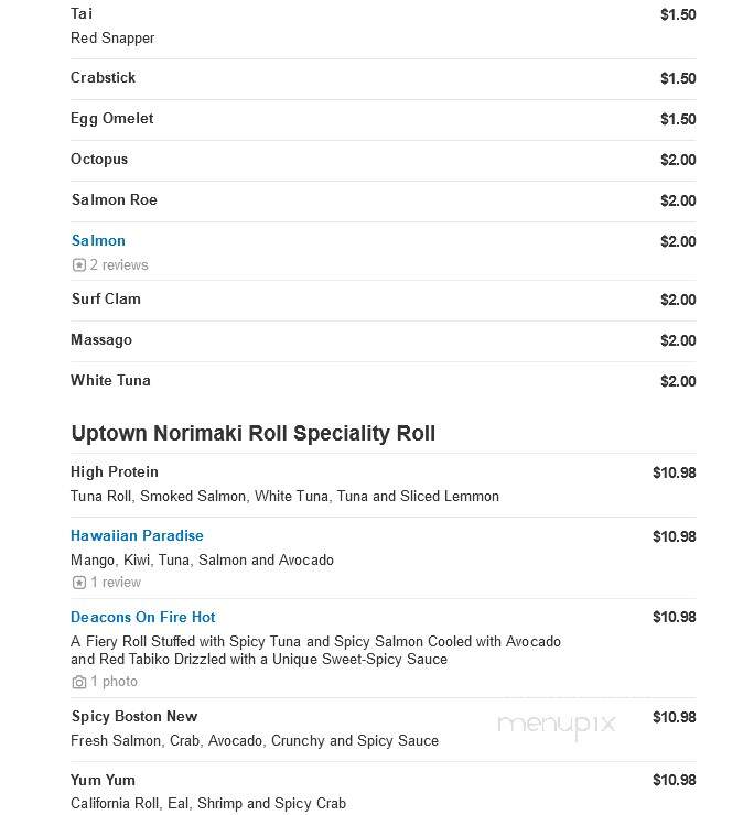 Tokyo Japanese Steakhouse - Winston Salem, NC menu_pic