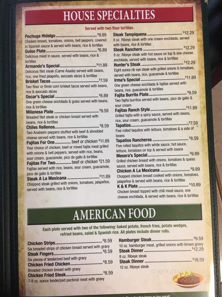 Hidalgo's Burritos - Coleman, TX menu_pic