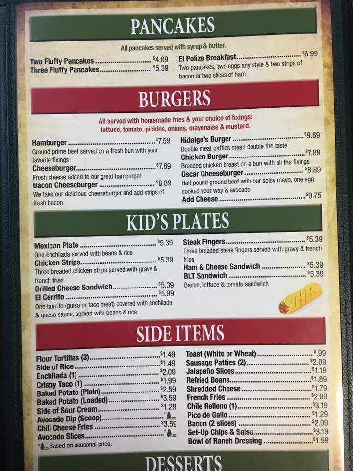 Hidalgo's Burritos - Coleman, TX menu_pic