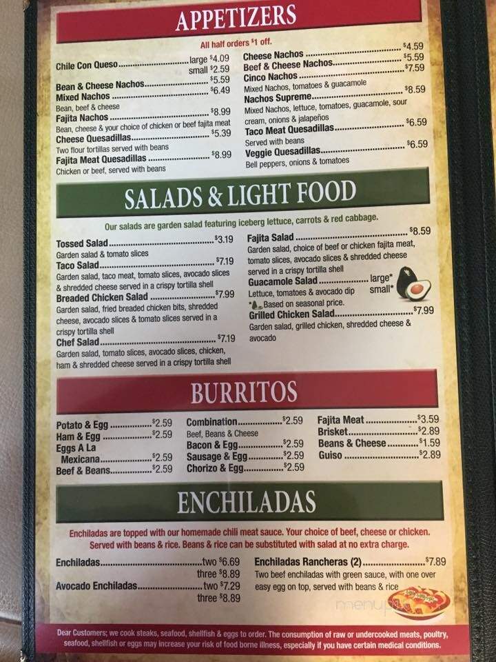 Hidalgo's Burritos - Coleman, TX menu_pic