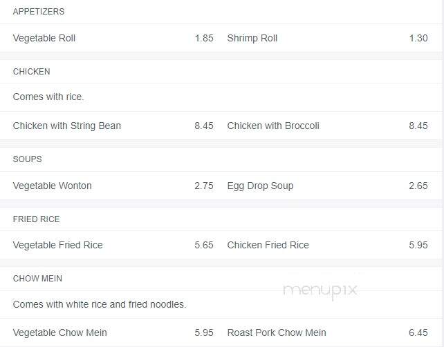 China King Chinese Restaurant - Richmond, VA menu_pic
