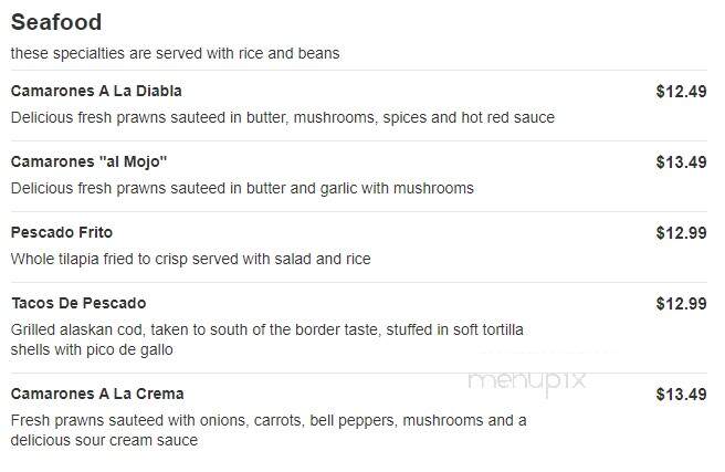 El Gitano - Burlington, WA menu_pic