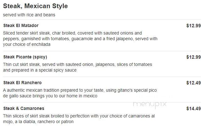 El Gitano - Burlington, WA menu_pic