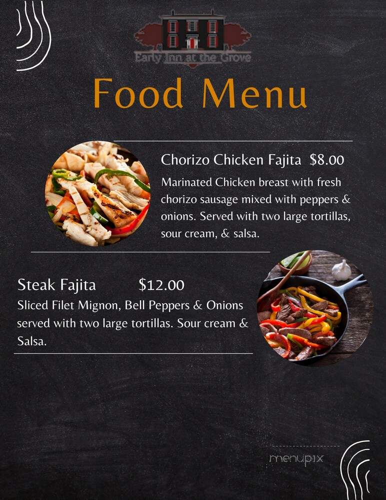Early Inn at the Grove - Rocky Mount, VA menu_pic