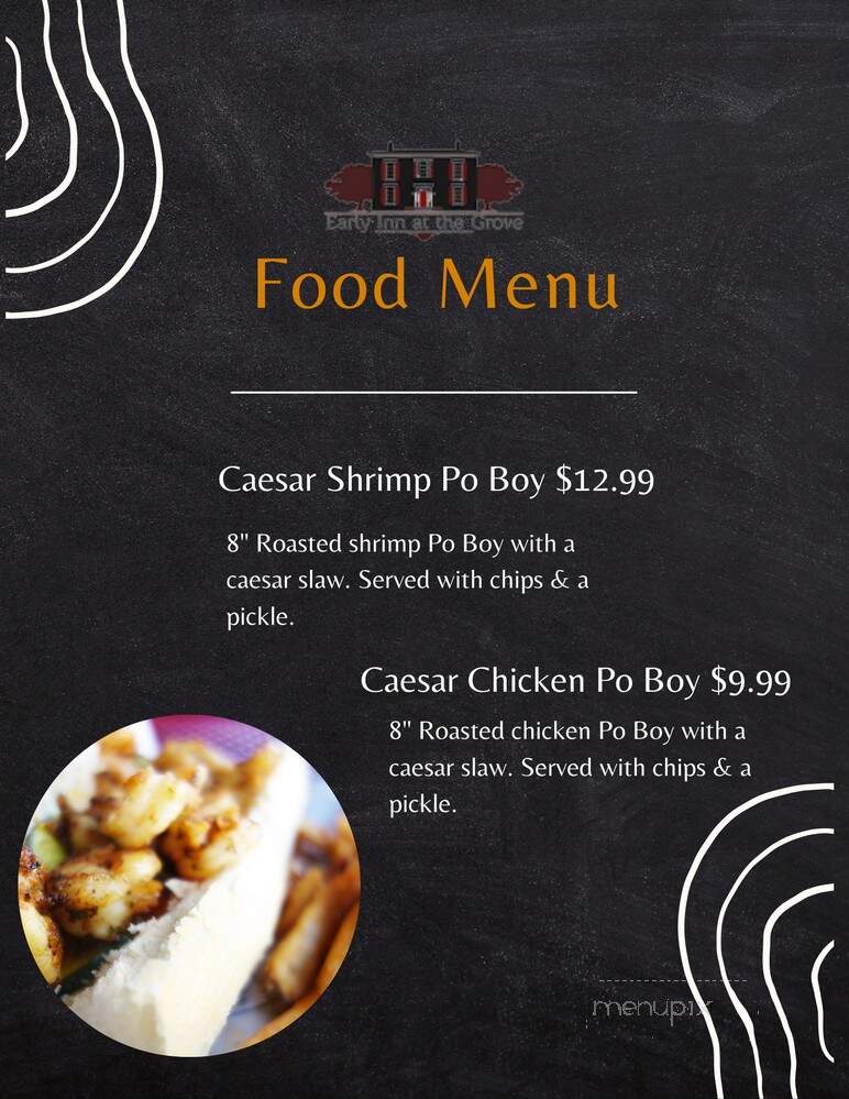 Early Inn at the Grove - Rocky Mount, VA menu_pic