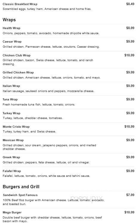 The Sandwich Spot - Far Rockaway, NY menu_pic
