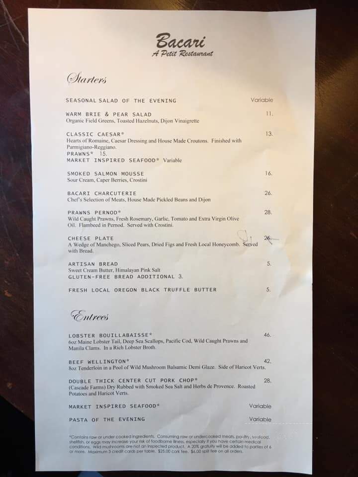 Bacari - Gresham, OR menu_pic
