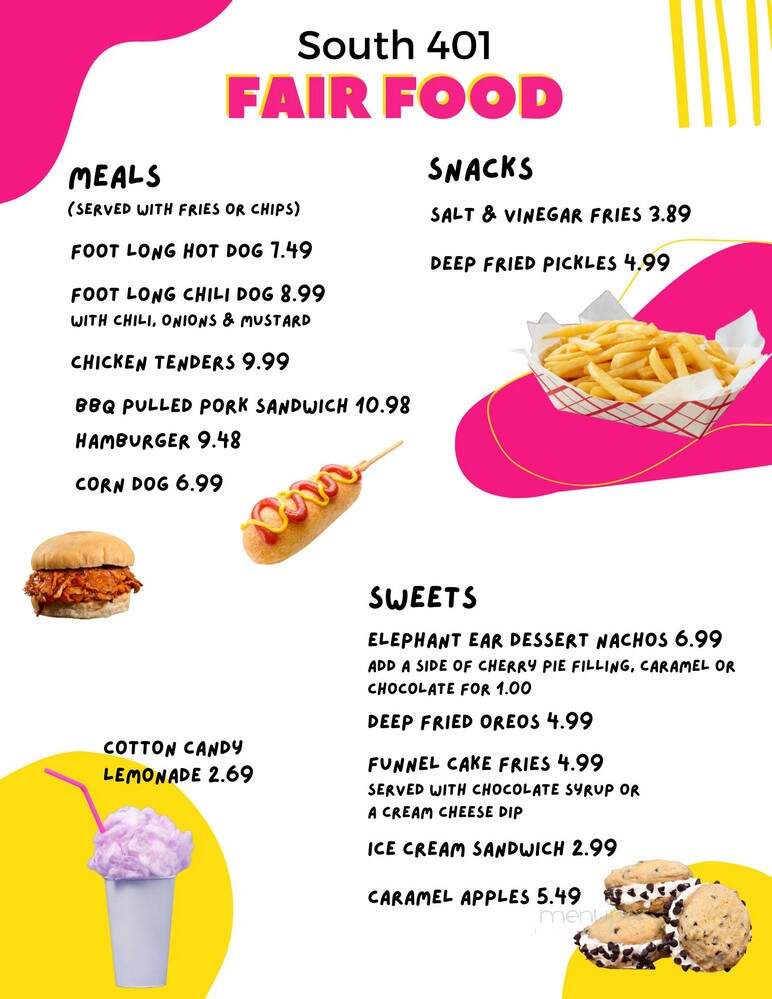 South 401 Restaurant And Dessert Shop - Corunna, MI menu_pic