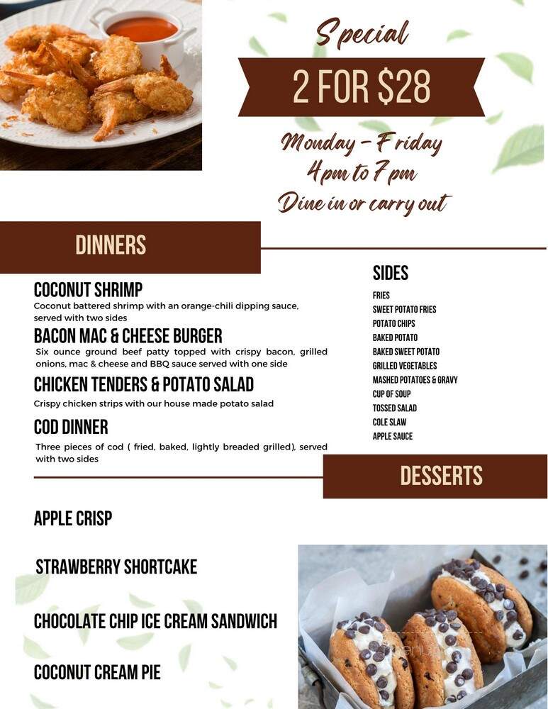 South 401 Restaurant And Dessert Shop - Corunna, MI menu_pic