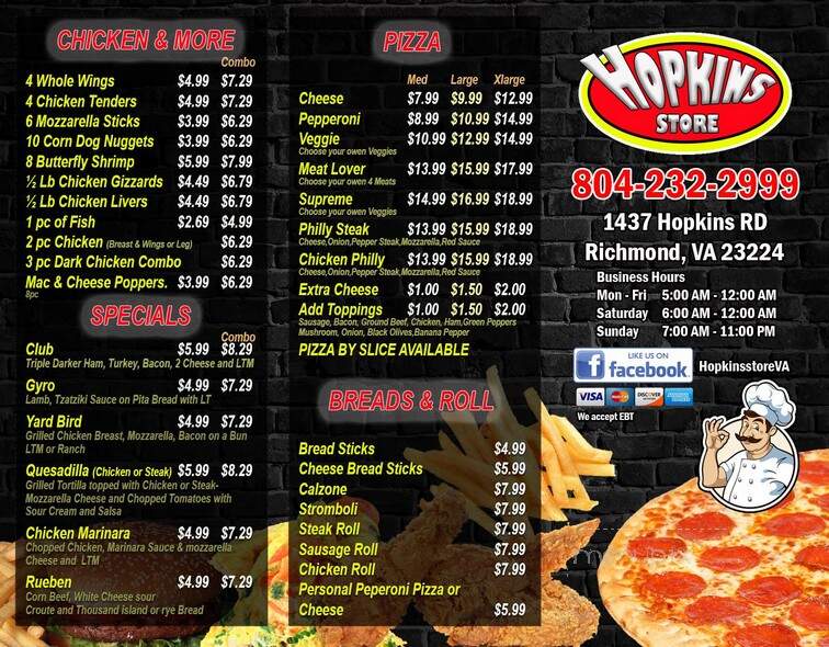Hopkins Store - Richmond, VA menu_pic