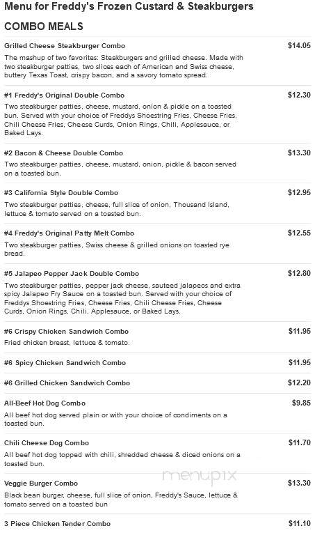 Freddy's Frozen Custard & Steakburgers - Orland Park, IL menu_pic