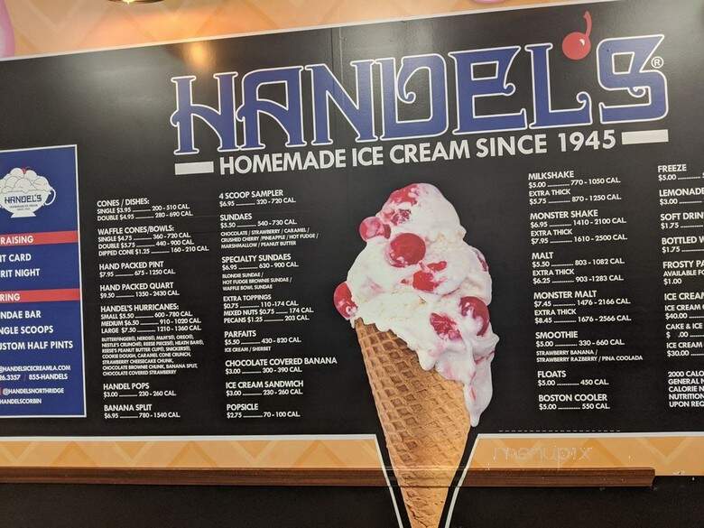 Handel's Homemade Ice Cream - Los Angeles, CA menu_pic