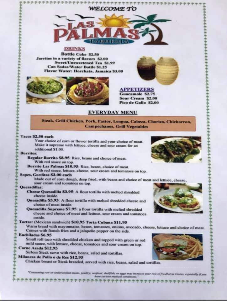 Las Palmas Taqueria - North Augusta, SC menu_pic