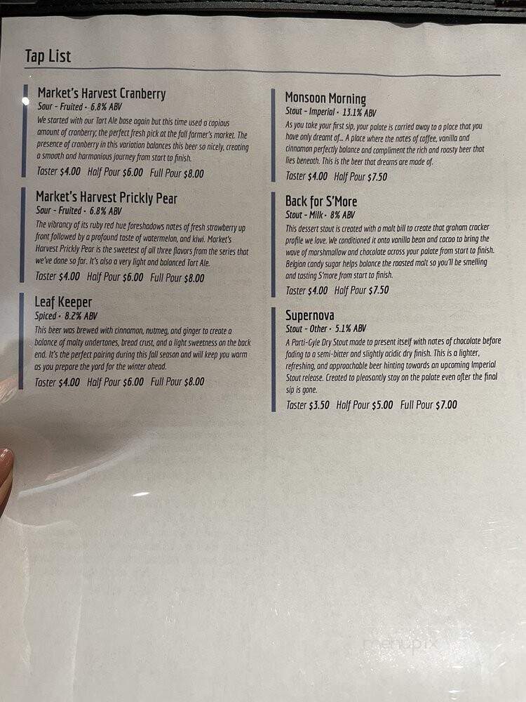 Jersey Cyclone Brewery - Somerset, NJ menu_pic