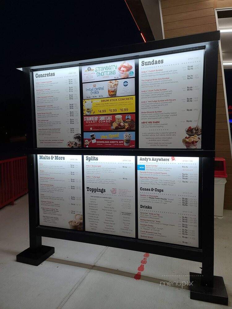 Andy's Frozen Custard - Grand Prairie, TX menu_pic