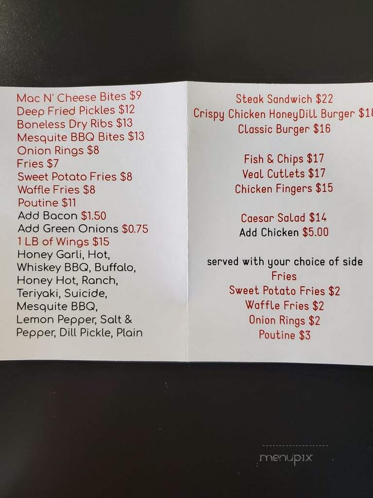 Overtime Pub - Oyen, AB menu_pic