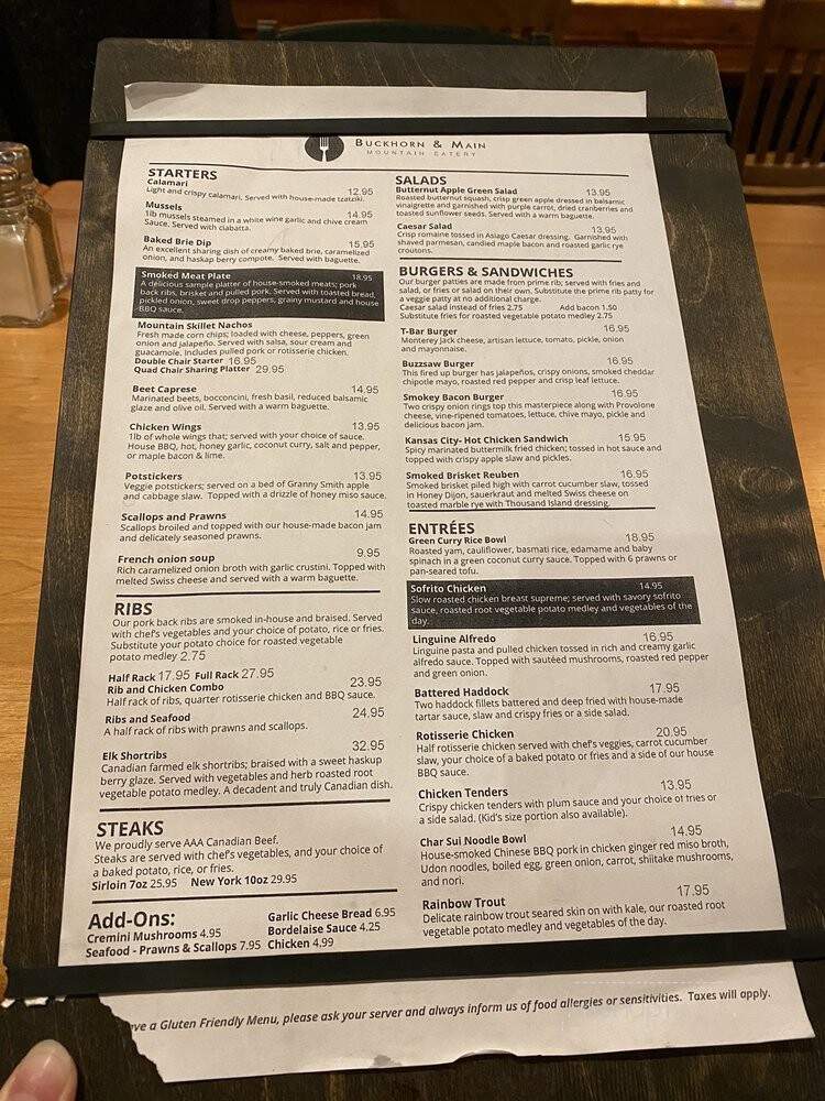 Buckhorn and Main Mountain Eatery - Kimberley, BC menu_pic