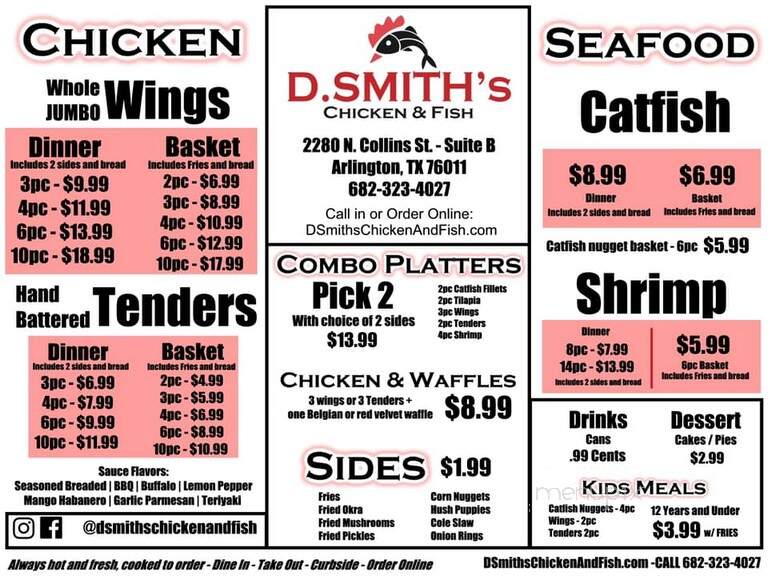 D Smith's Chicken & Fish - Arlington, TX menu_pic