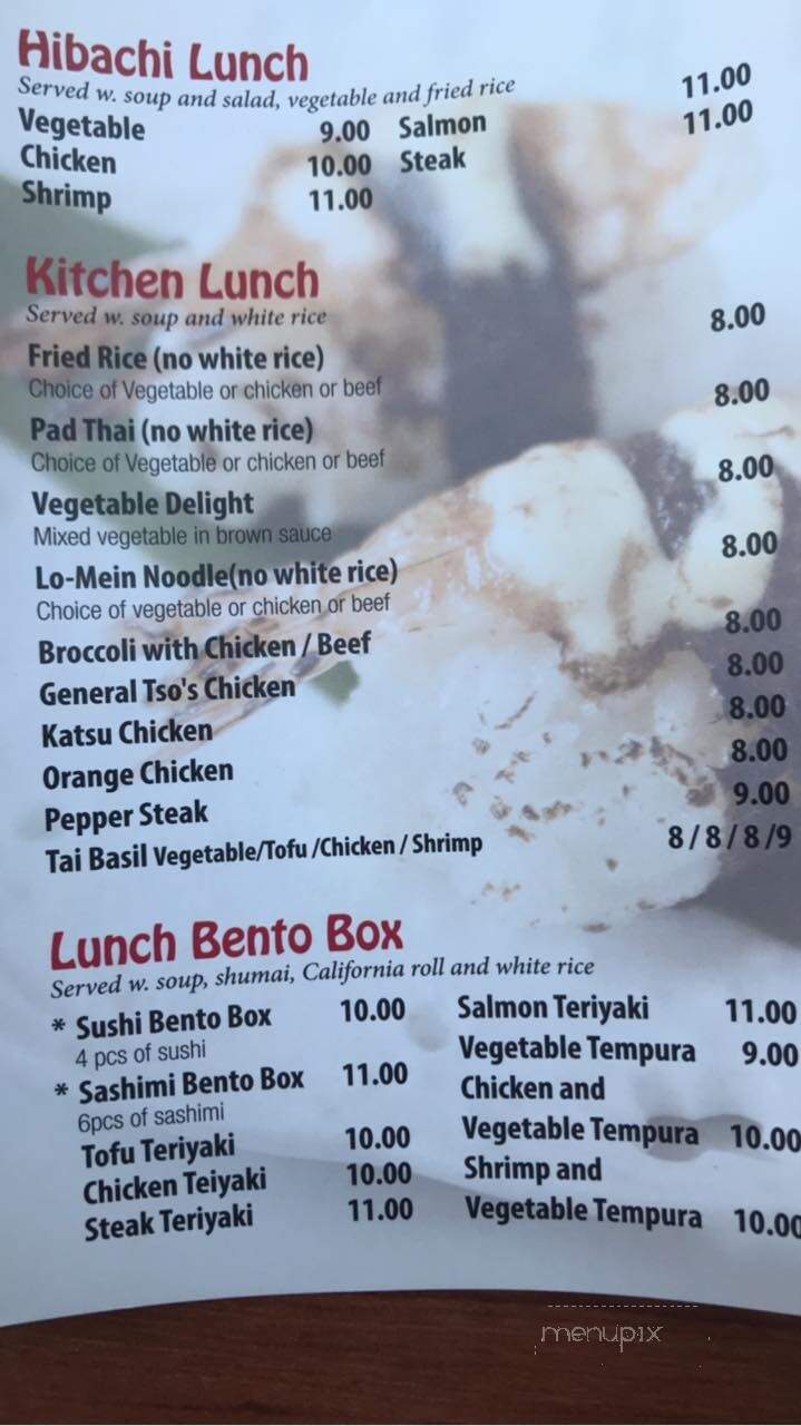 Kai Asian Fusion - Springvale, ME menu_pic