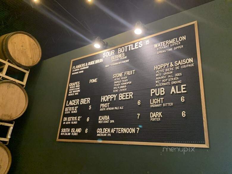 Barrique Brewing and Blending - Nashville, TN menu_pic