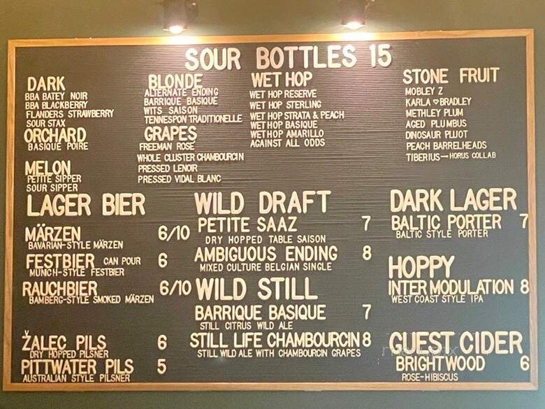 Barrique Brewing and Blending - Nashville, TN menu_pic