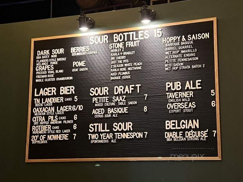 Barrique Brewing and Blending - Nashville, TN menu_pic